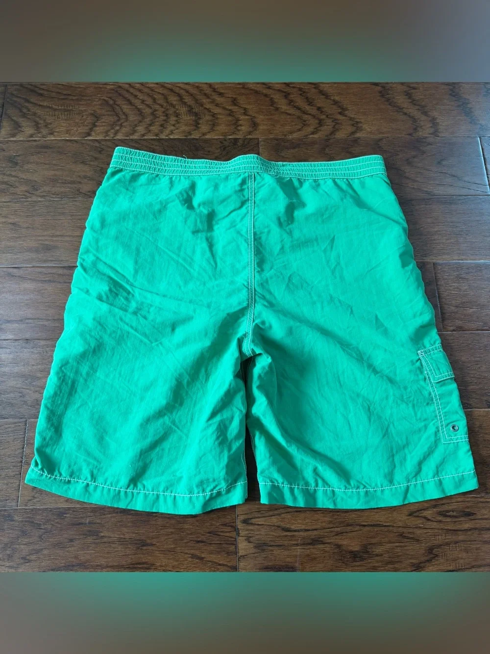 Polo Ralph Lauren Mens Board Shorts Green Large Mesh Lined Swim Trunks Vintage